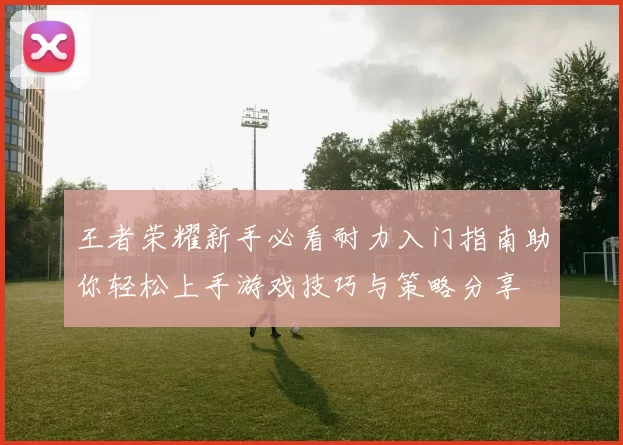 王者荣耀新手必看耐力入门指南助你轻松上手游戏技巧与策略分享